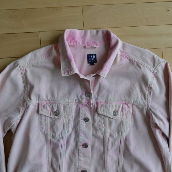 GAP Denim Jean Jacket Pink Size XL - Picture 2 of 4